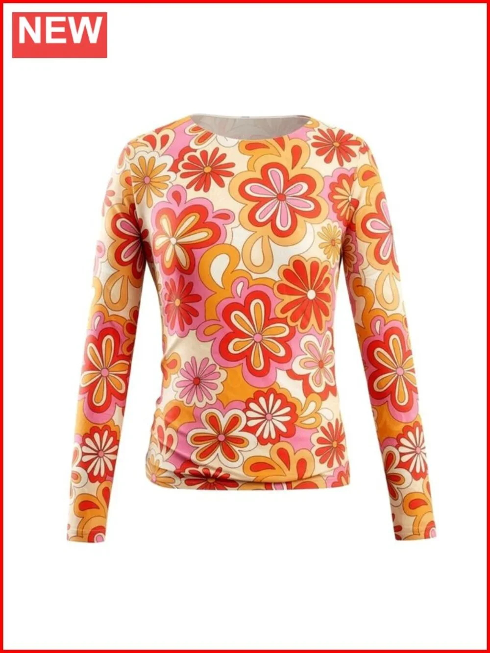 Womens Retro Sheer Mesh Top 80s 90s Party T-Shirt Long Sleeve